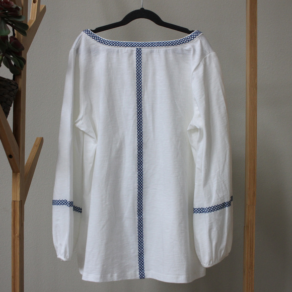 Boden White Cotton Top with Tassels and Embroidery - Picture 5 of 5